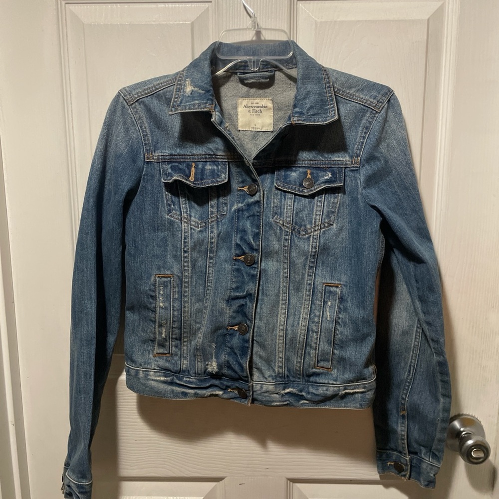 Abercrombie & Fitch Denim Blue Jean Jacket  Women's Small  Blue Button-Up Coat